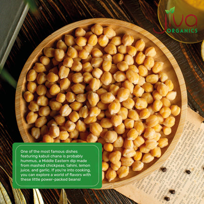 Jiva Organics Raw Chickpeas (Whole Garbanzo Beans) 2 LB Bag - Gluten Free, Non GMO, Vegan