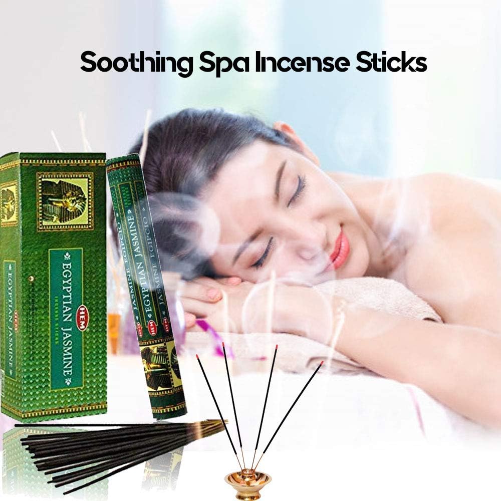 120 Incense Sticks Bulk Pack, HEM, Zen Aromatherapy, 6 Boxes of 20 Sticks - Egyptian Jasmine