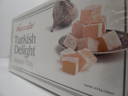 Hacizade Turkish Delight Natural Plain 16 oz, Sade Lokum