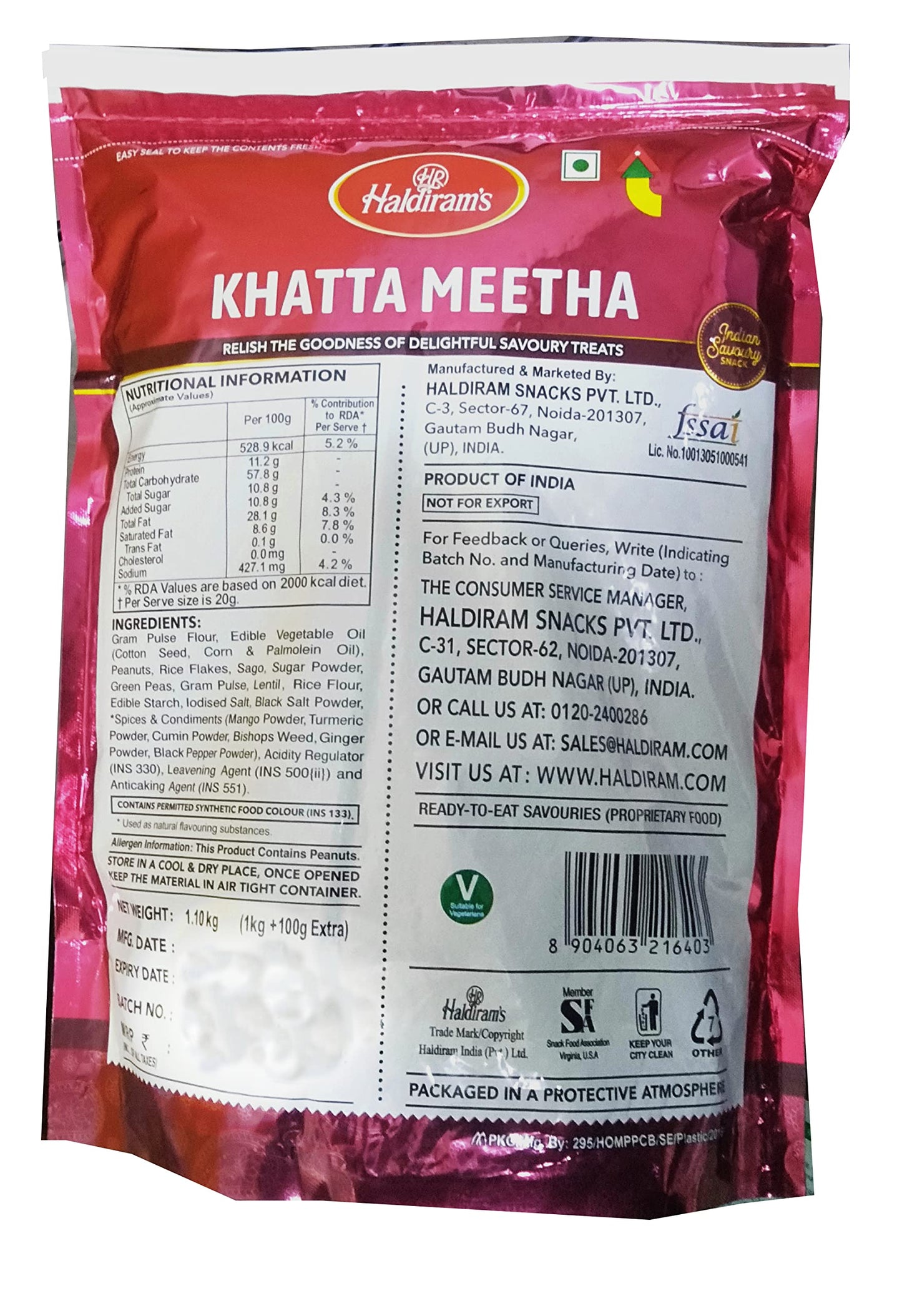 Haldirams Khatta Meetha - 1 Kg,, 2lb ()