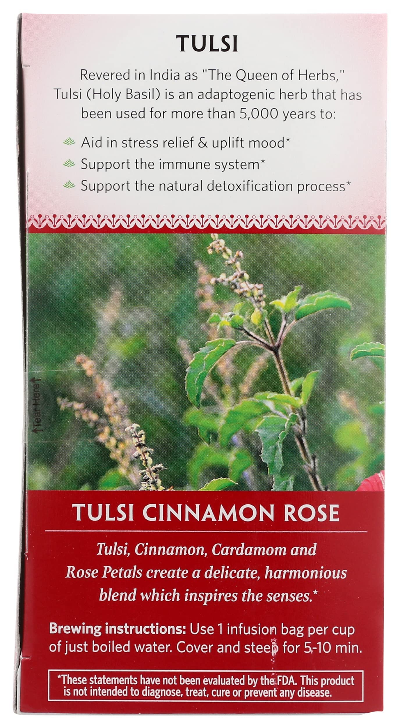 Tulsi Cinnamon Rose- Organic India 18 infusion bags - Food / Masala / Dal