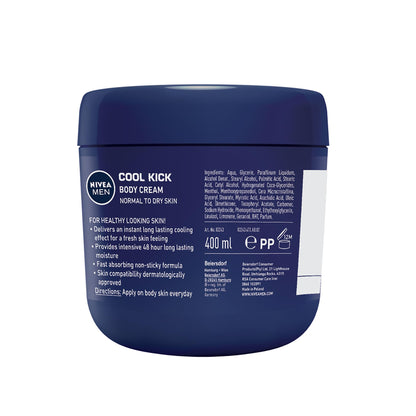 Nivea Men Cool Kick Body Cream - 13.5 Fl Oz / 400 mL