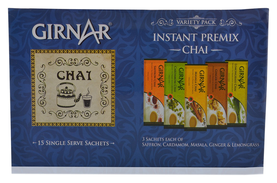 Girnar Instant Tea Premix Variety Pack, 15 Sachets