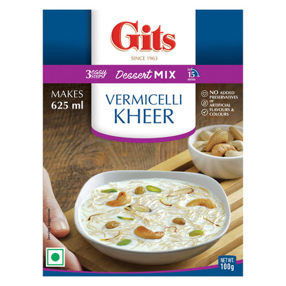 Gits Instant Vermicelli Kheer Dessert Mix, 400g (Pack of 4 X 100g Each)