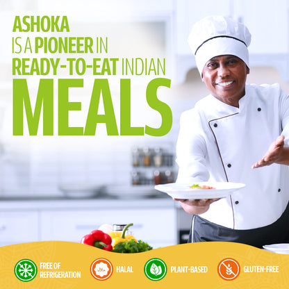 Ashoka Authentic Indian Meals 1932, Vegan Red Kidney Beans, All-Natural Microwaveable Entrees, Shahi Rajma, Travel Friendly Box, Gluten-Free & with No Preservatives, Pack of 1