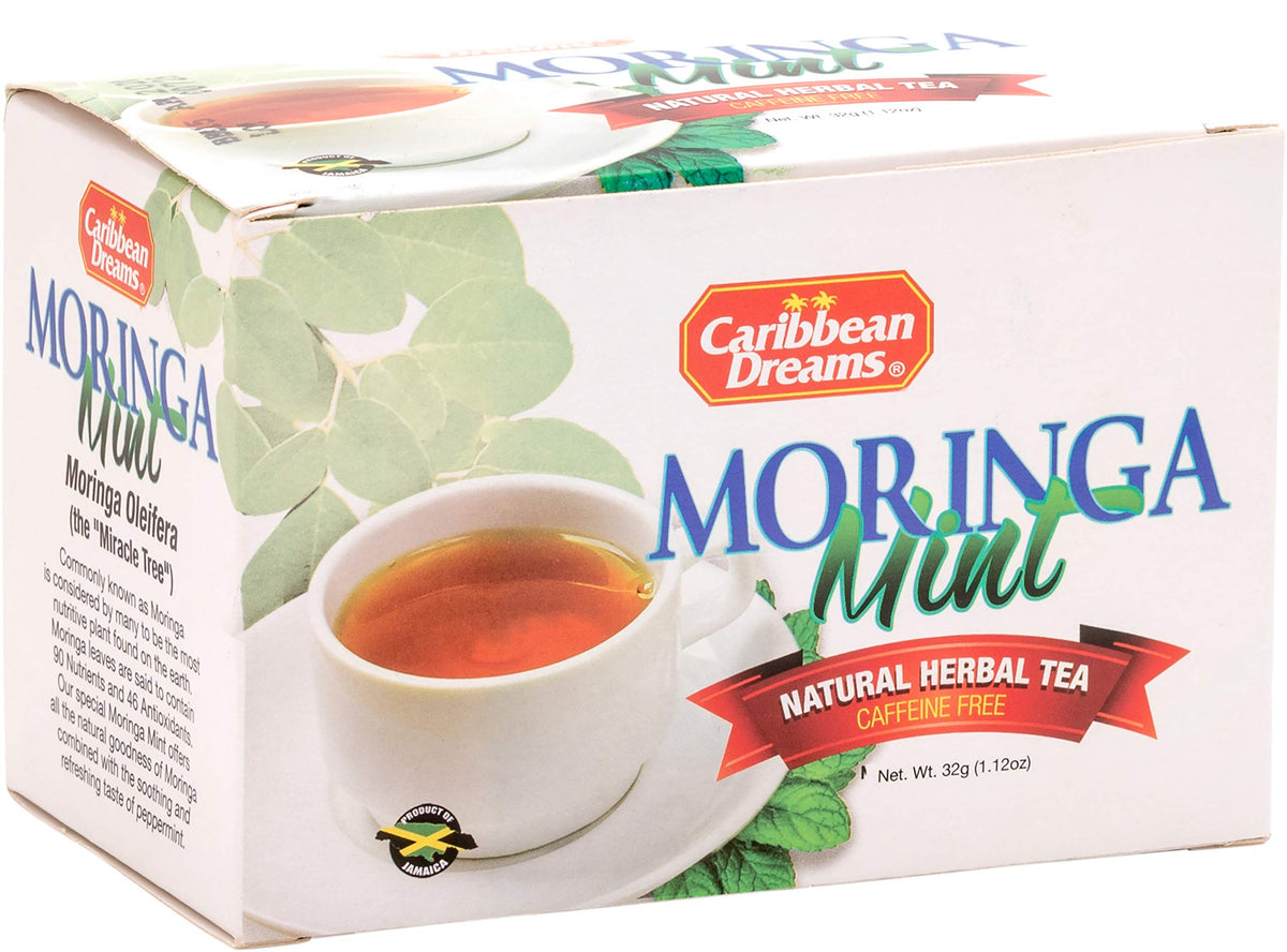 Caribbean Dreams Moringa Mint Natural Herbal Tea 20 Tea Bags