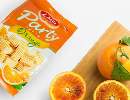 Gastone Lago Party Variety Wafers Cream Filling 8.82 oz, 250g (Pack of 2) (Lemon / Orange, 2-Pack)
