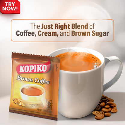 Kopiko Instant 3 In 1 Brown Coffee 0.88 Ounce (Pack of 30) Instand coffee Brown