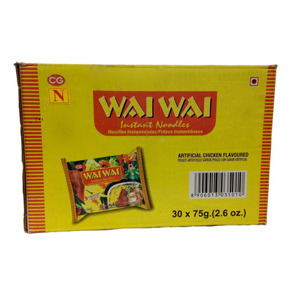 Wai Wai Instant Noodles, Chicken Flavored, 2.6-Ounce 75g Packages (Pack of 30)