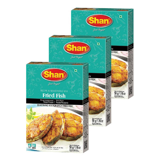 Shan - Fried Fish Seasoning Mix (50g) - Spice Packets for Spicy Fried Fish (Pack of 3)