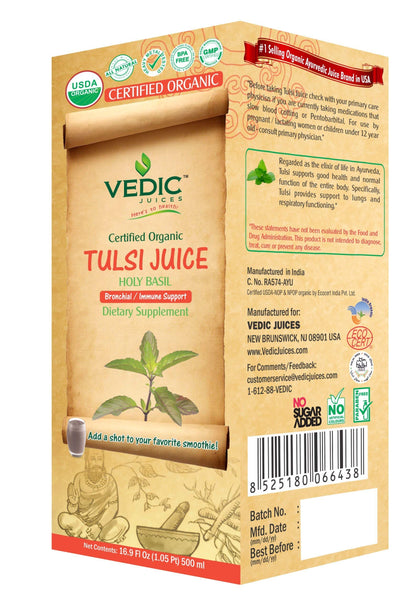 Vedic Organic Tulsi Juice | Bronchial Immune Support 500ml