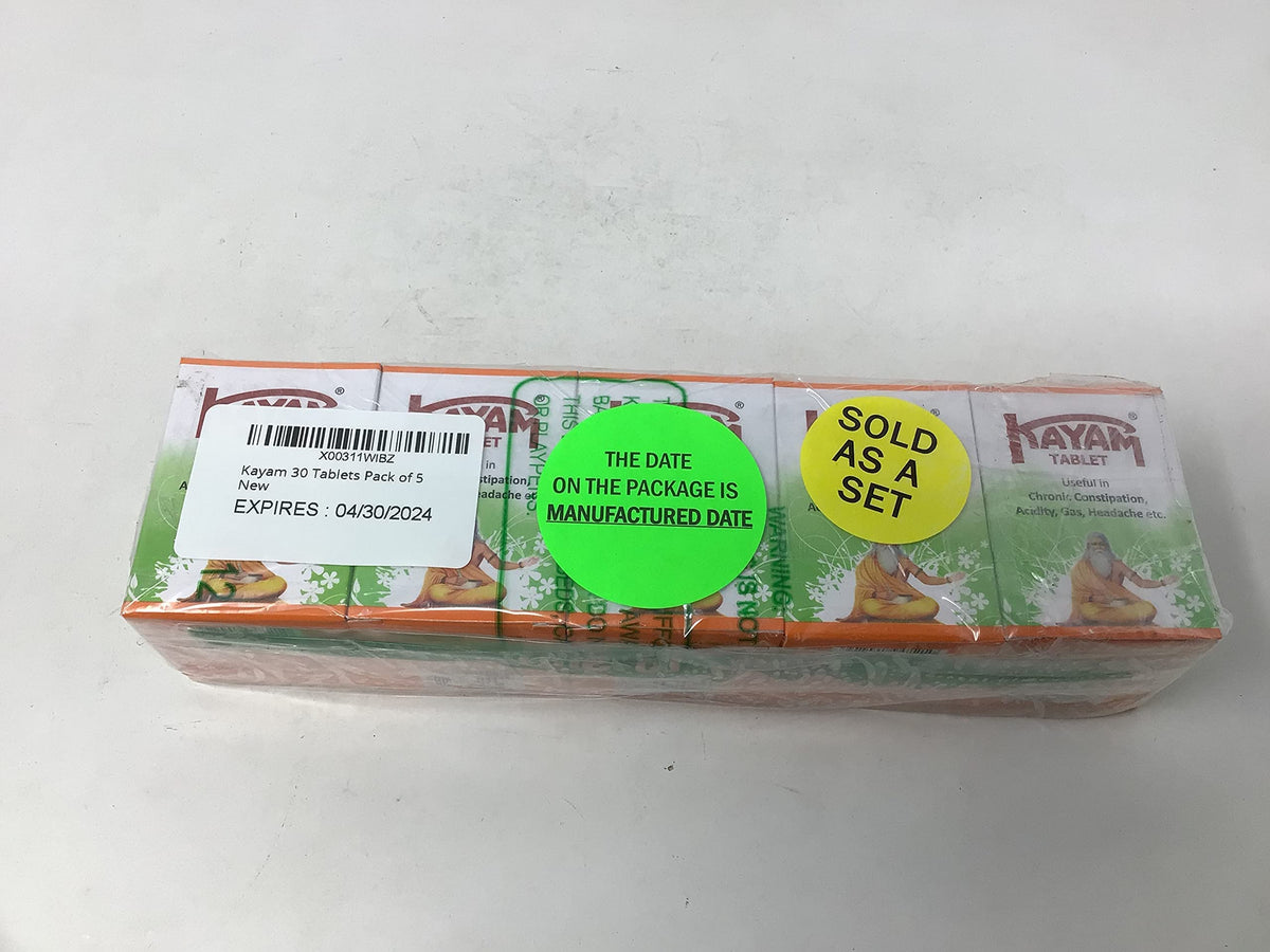 Kayam 30 Tablets Pack of 5 - Ayurveda & Vitamins