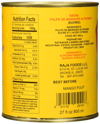 Swad Ratna Alphonso Mango Pulp, Yellow
