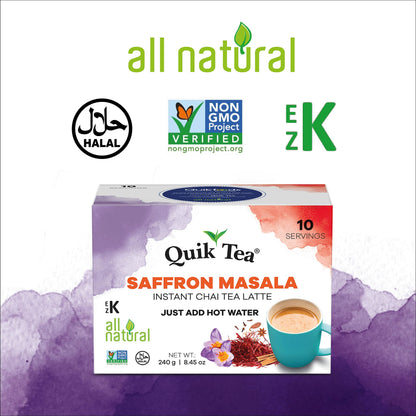 Quick Tea Saffron Masala chai 10 pouches - Indian Spices