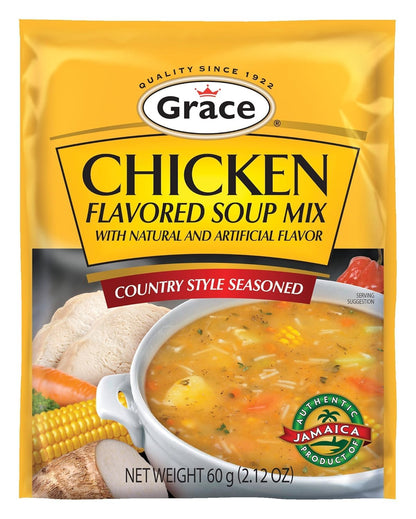 Grace Country Style Seasoned Chicken Flavored Soup Mix (3 Pack, Total of 180g)