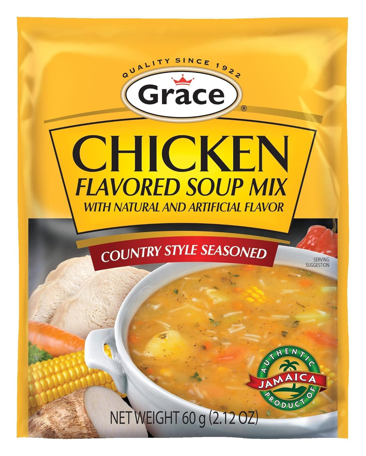 Grace Chicken Flavored Soup Mix Country Style Seasoned (6 Pack, Total of 360g)