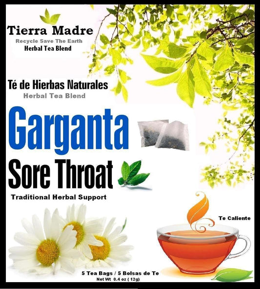 Tierra Madre Garganta Tea Tradiconal Herbal Support - 10 Pack of 5 tea Bags / 0.2 Ounces