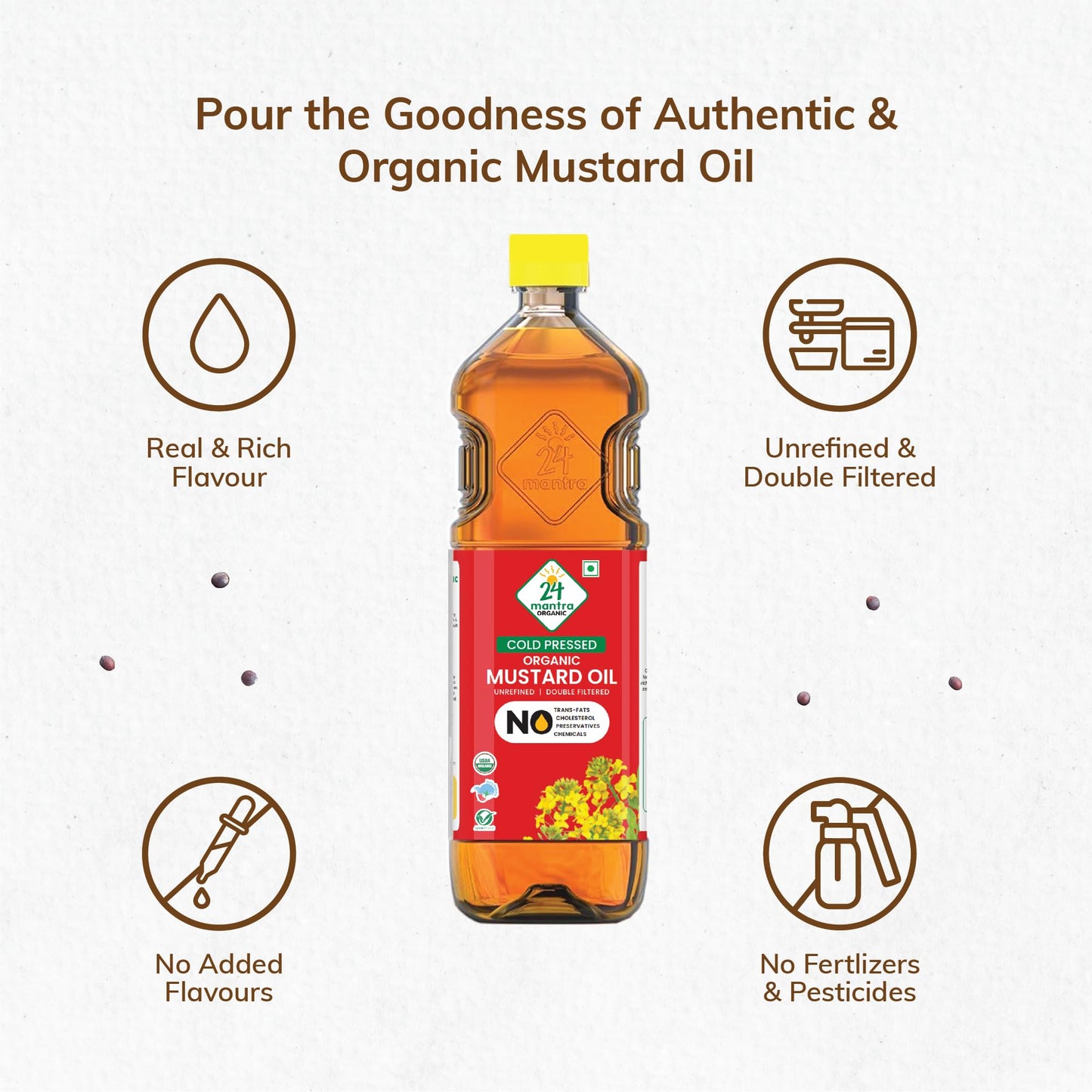 24 Mantra Organic Mustard Oil 1 Litre