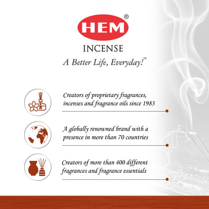 HEM Sun Incense Sticks (Pack of 6-120 Count, 301g) | Natural Fragrance for Aromatic Rooms | Odor Remover Incense for Stress Relief & Relaxation
