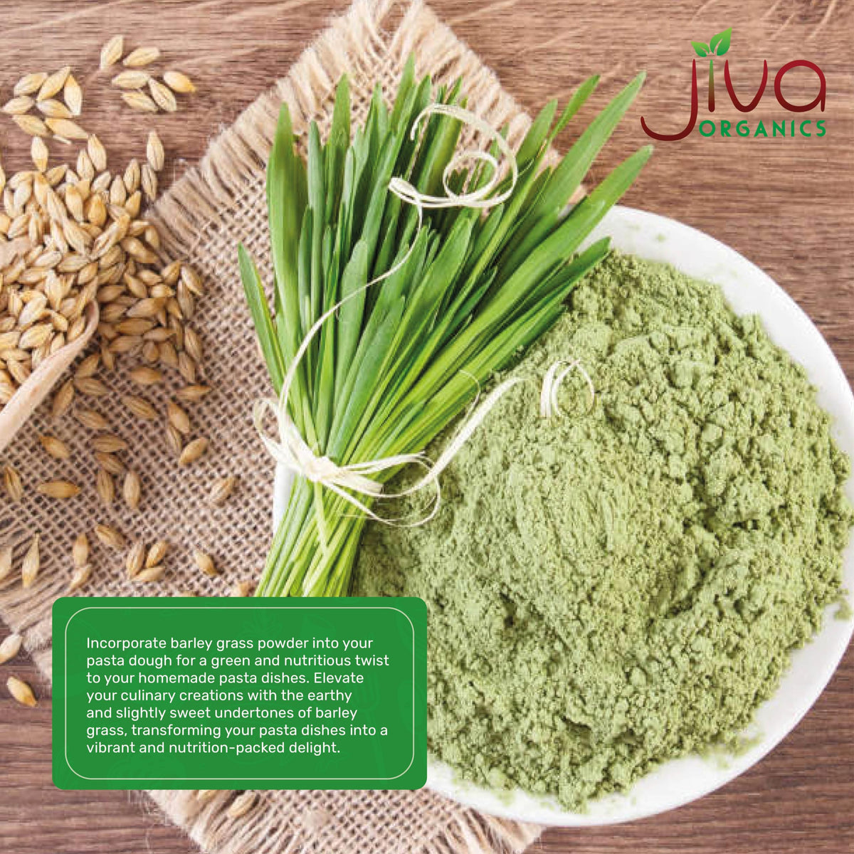 Jiva Organics Barley Grass Powder 200g (7 Oz)