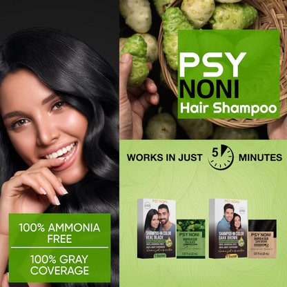 PSY NONI SHAMPOO-IN COLOR REAL BLACK (0.67 fl oz, 1)