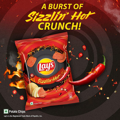 Lay's Sizzlin Hot Indian Chips Pack of 3
