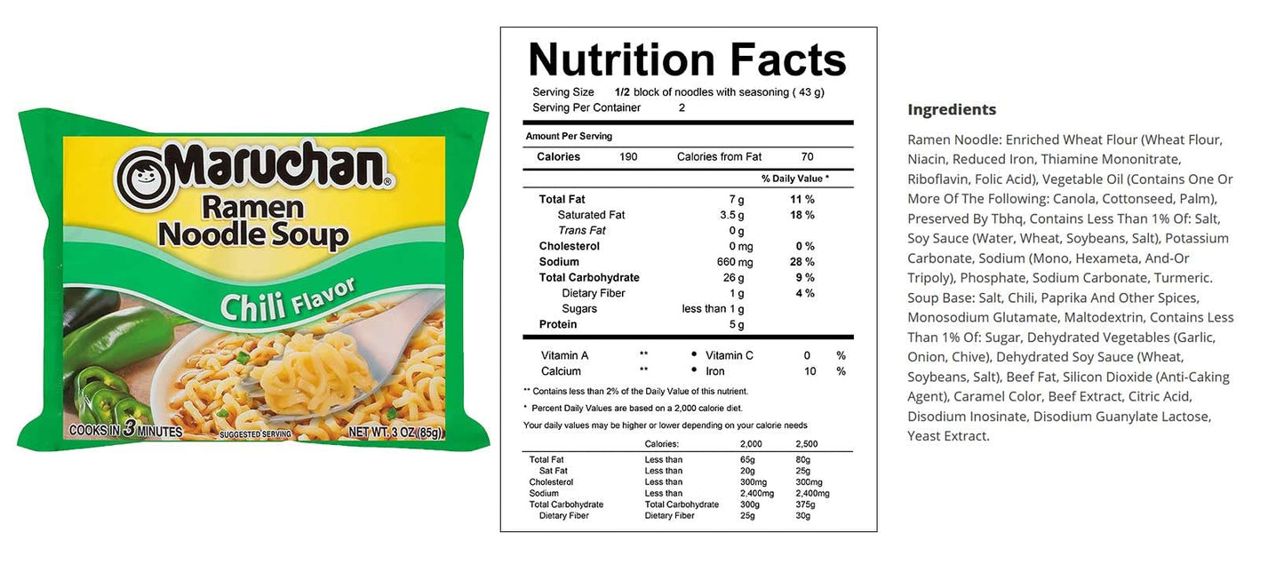 Ramen Noodle Soup Variety, 4 Flavors, 3 Ounce, 6 Packages each Flavor, Total 24 Packages