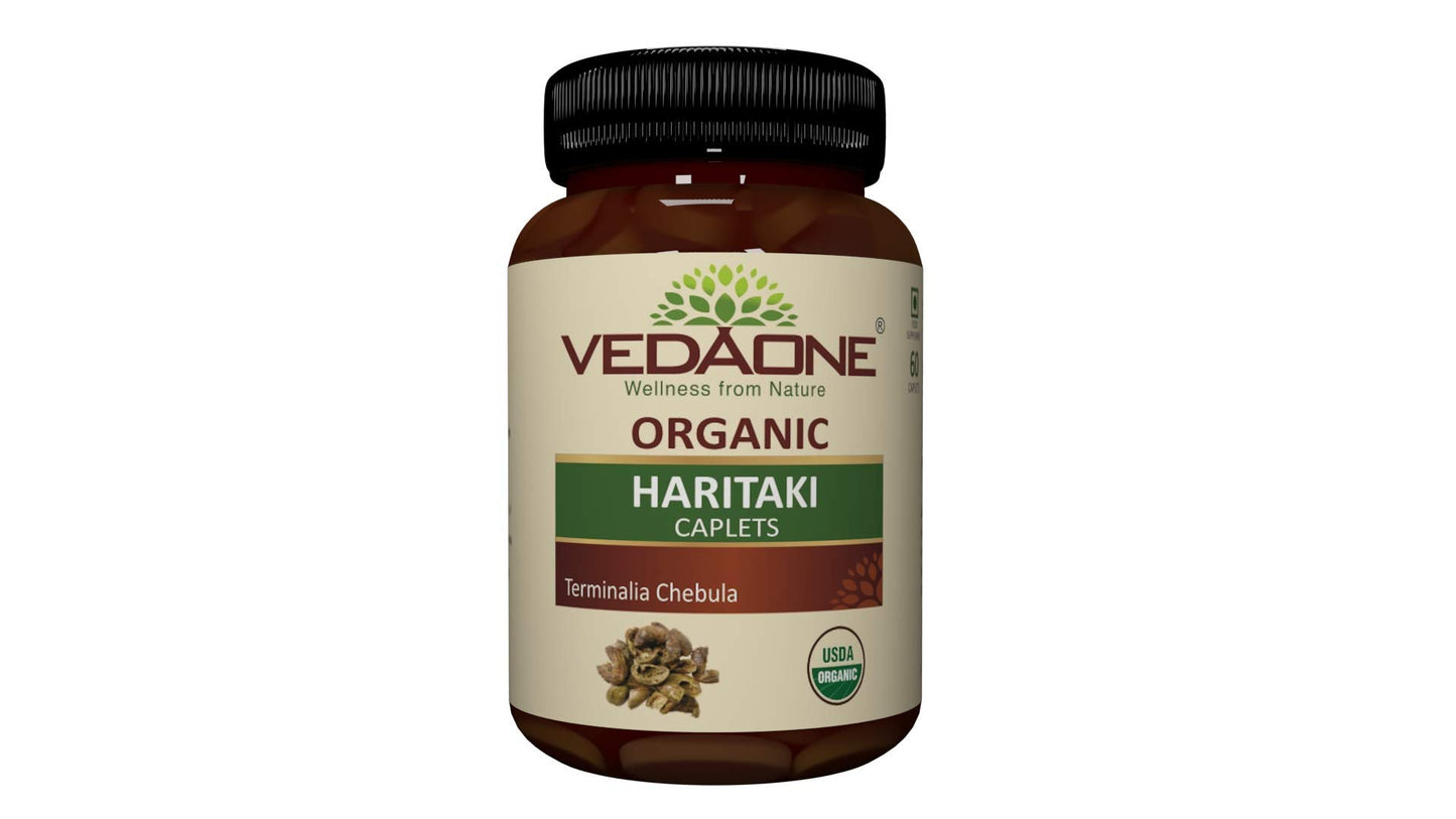 Vedaone USDA Organic Haritaki(Harde) 750mg 60 Caplets