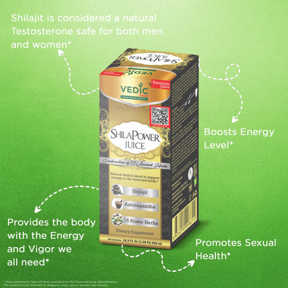 Vedic Shilapower Regular Juice - Original Flavour - 100% Pure Herbal Juice - 33.8oz, Ideal for Daily Use