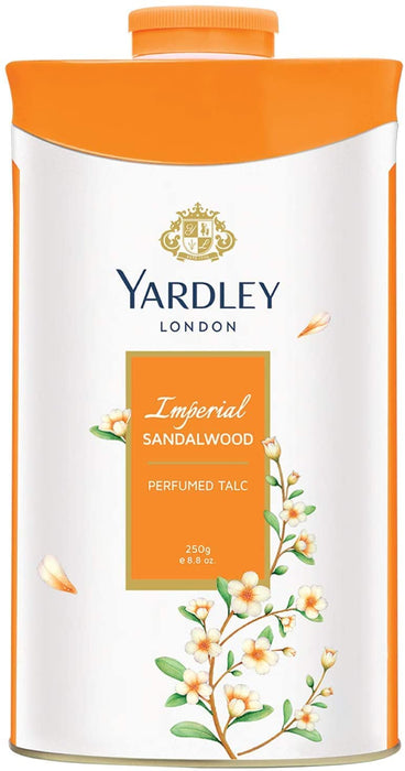 Yardley London Fresh Floral Fragrance Locked in a Fine & Silky Perfumed Talcum Powder (Yardley London Imperial Sandalwood, Pack of 3 250Gram)