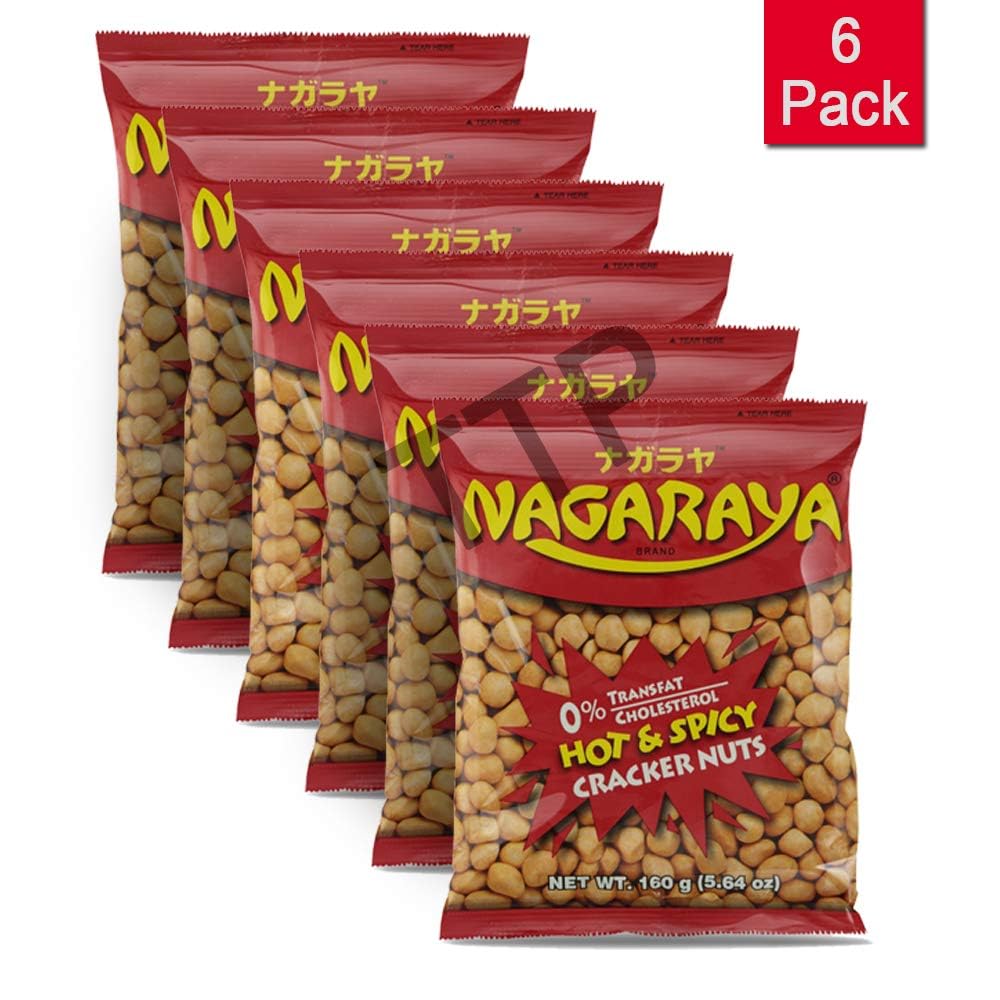 Nagaraya Cracker Nuts Hot n Spicy 5.64 Ounce Packages, Pack of 6