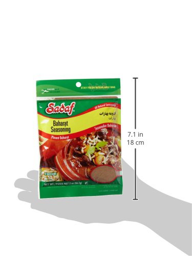 Sadaf Baharat Seasoning - Baharat Spice Blend for Cooking and Food Seasoning - 7 Spice - Mediterranean Cuisine - Kosher - 2 Oz Resealable Bag
