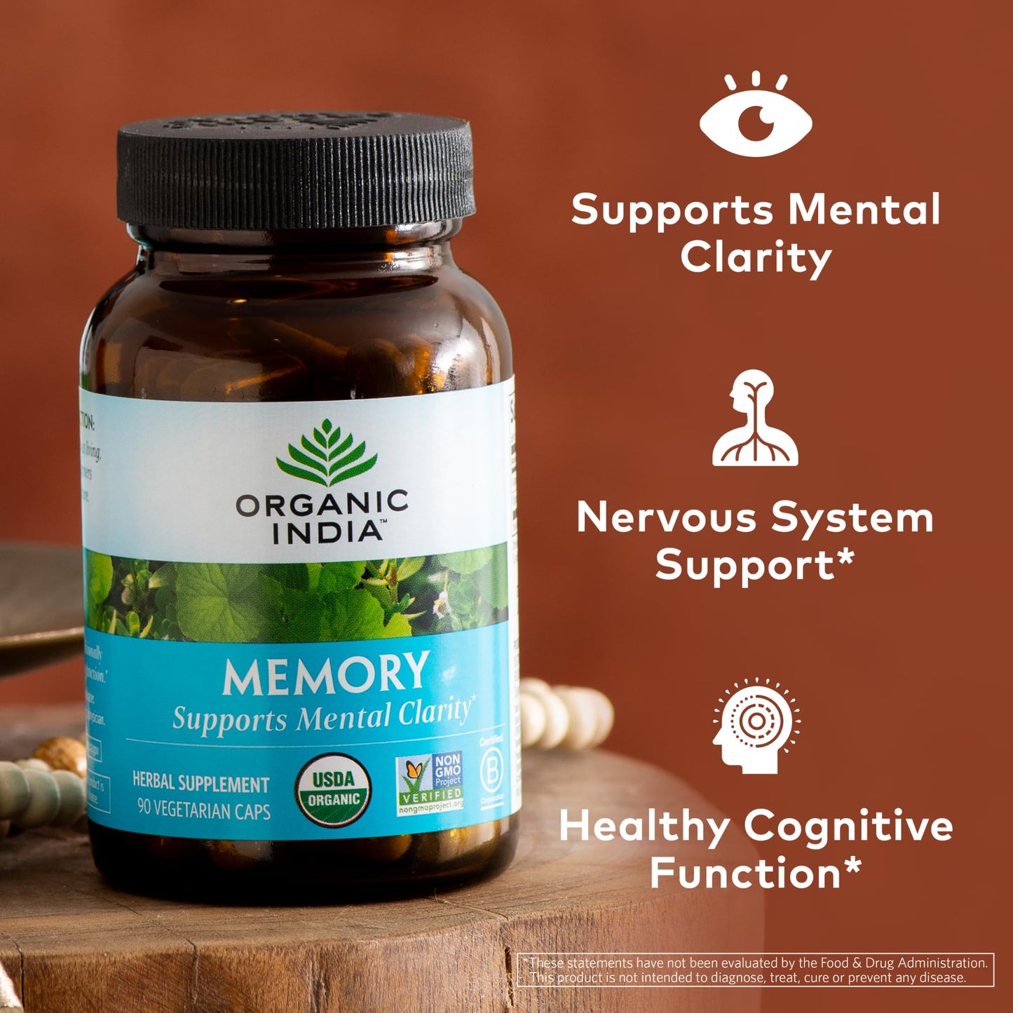 Organic India Memory Supplement, Mental Clarity - 1 Each - 90 VCAP