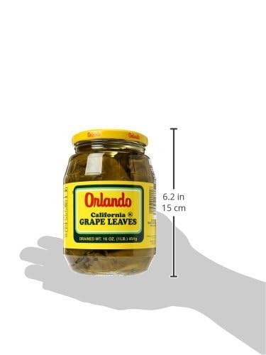Orlando Grape Leaves California Style Tender Leaves Premium Quality- 16 Oz-475 Gm each. Pack of 4 Jars -