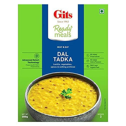 Gits Ready to Eat Dal Tadka, 1200g (Pack of 4 X 300g Each)