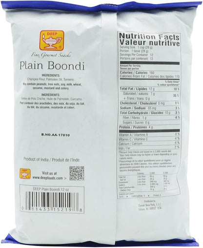 Deep, Plain Boondi - Unsalted, 340 Grams(gm)