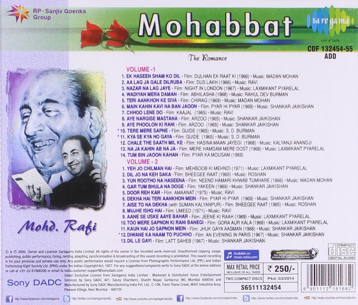 MOHABBAT-MOHD RAFI [Audio CD] MOHD RAFI