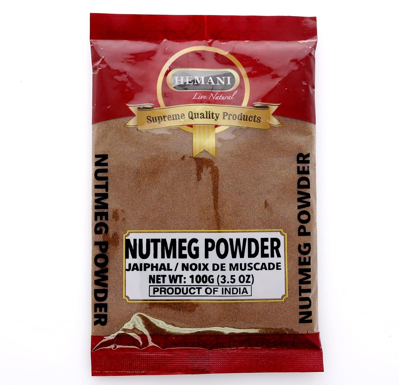 HEMANI Nutmeg Powder - Nutmeg Ground - Jaiphal Powder - 100gm (3.5 oz) - Premium Indian Spice - NON GMO - Vegan - 100% Authentic & Natural