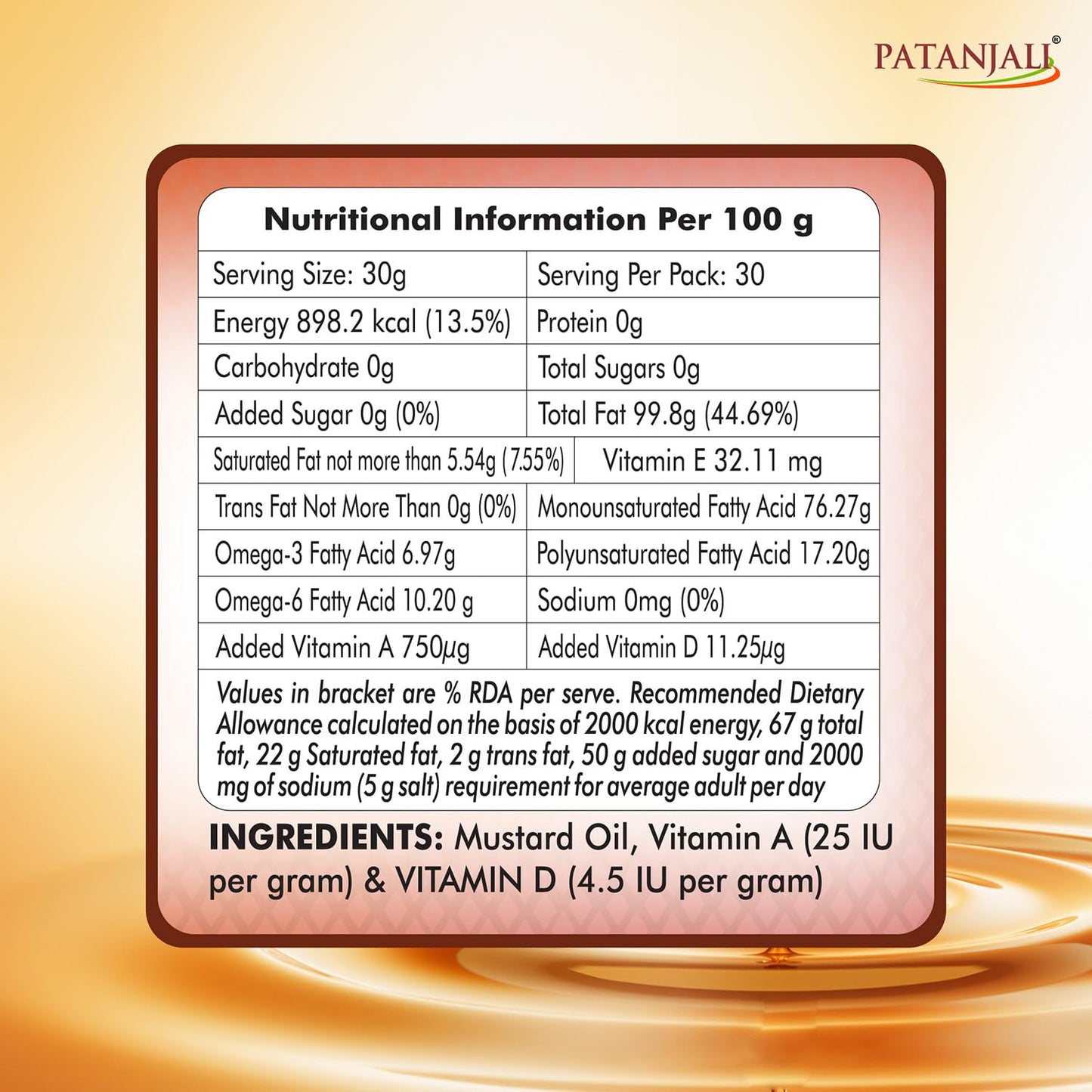 Patanjali Patanjali Mustard Oil, 1L