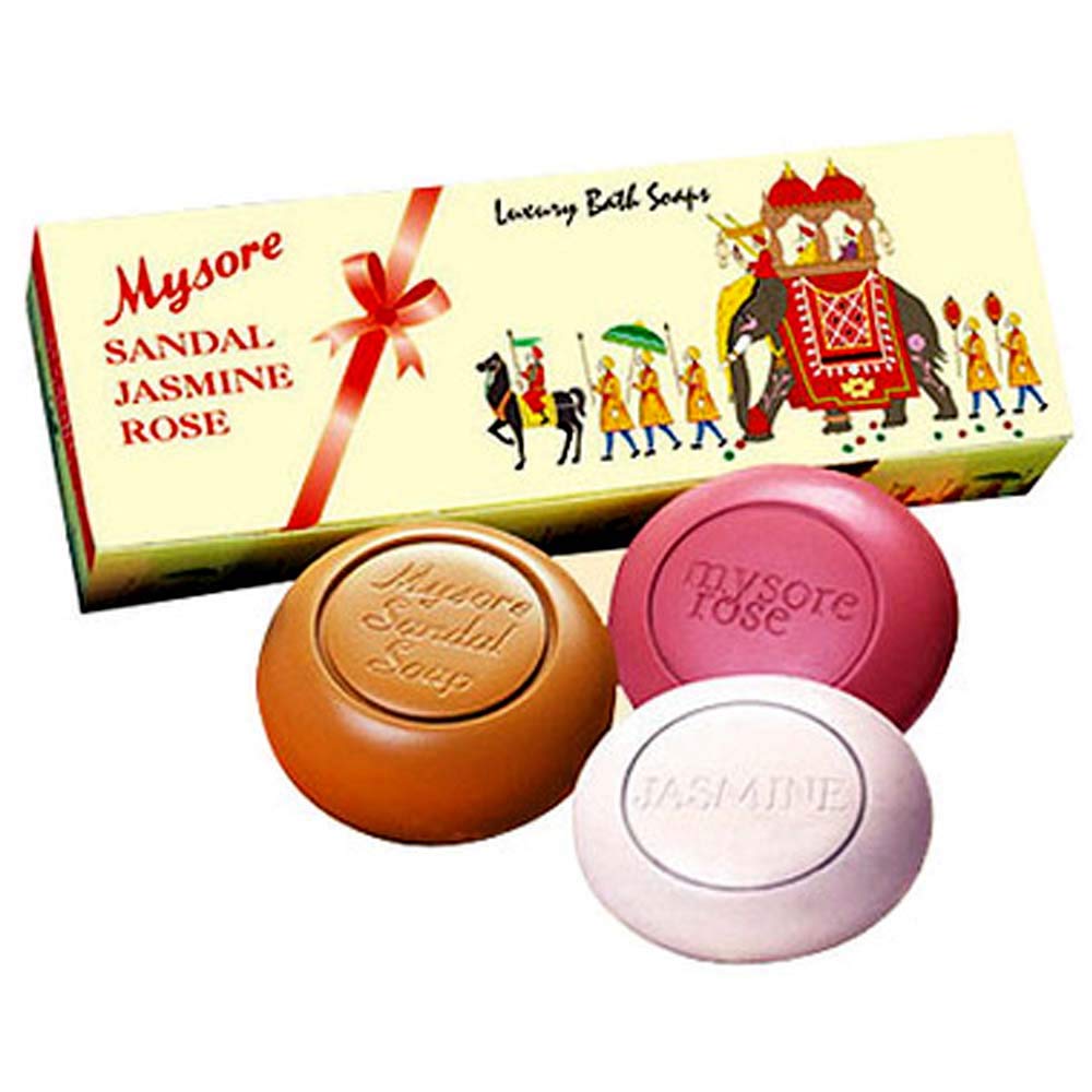 Mysore Sandal, Jasmine and Rose Bath Soaps 5.3oz Each