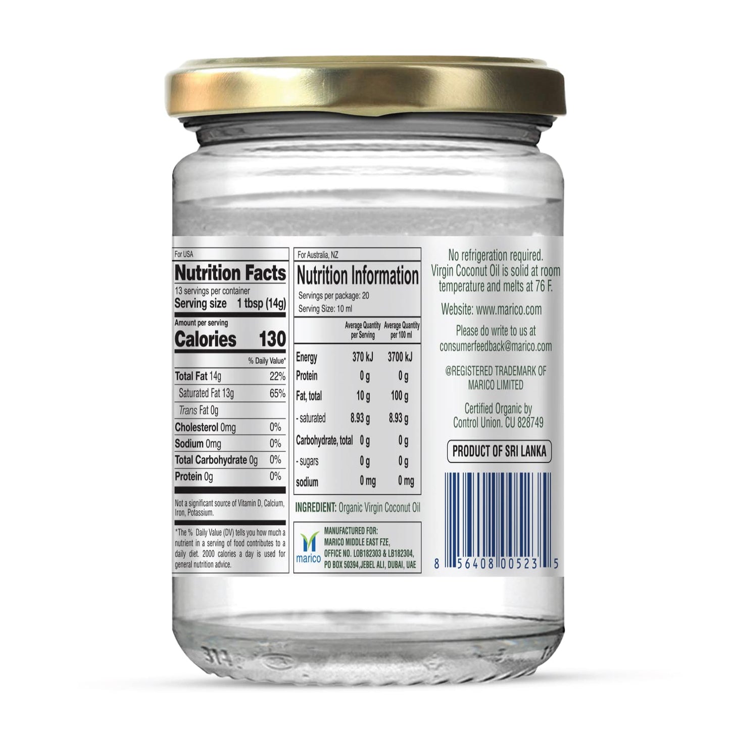 Patachute Organic Virgin Coconut Oil 200 ml - Food / Masala / Dal