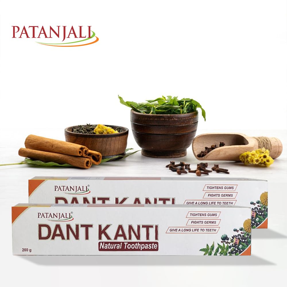 Patanjali Dant Kanti Toothpaste(Pack of 5 - 200g each) by Patanjali - Bath & Shower