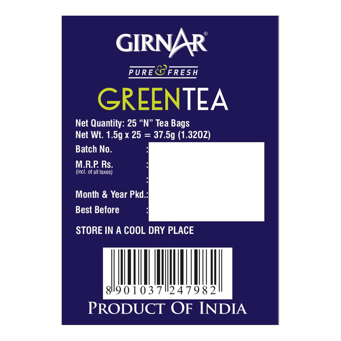 Girnar Green Tea bags, (25 Tea bags)