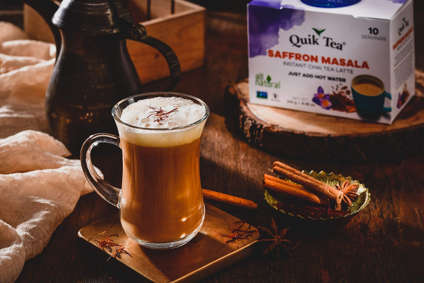 Quick Tea Saffron Masala chai 10 pouches - Indian Spices