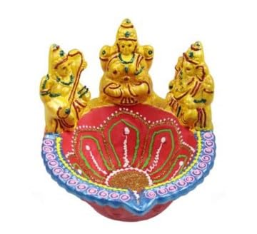 H.Laxmi Ganesh Saraswati Diya 1pc 6x6inch #345