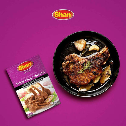 Shan - Fried Chops/Steak Seasoning Mix (50g) - Spice Packets for Spicy Fried Meat (Pack of 4)