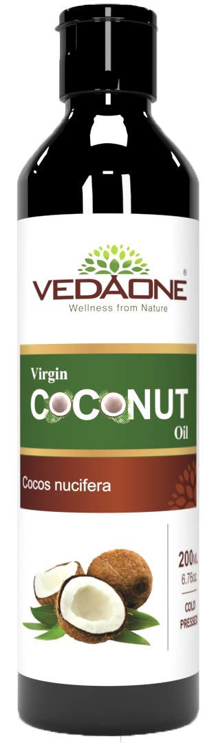 Vedaone 100% Pure Cold Pressed Virgin Coconut Oil - 200ml for Nourishing Hair, Skin & Body