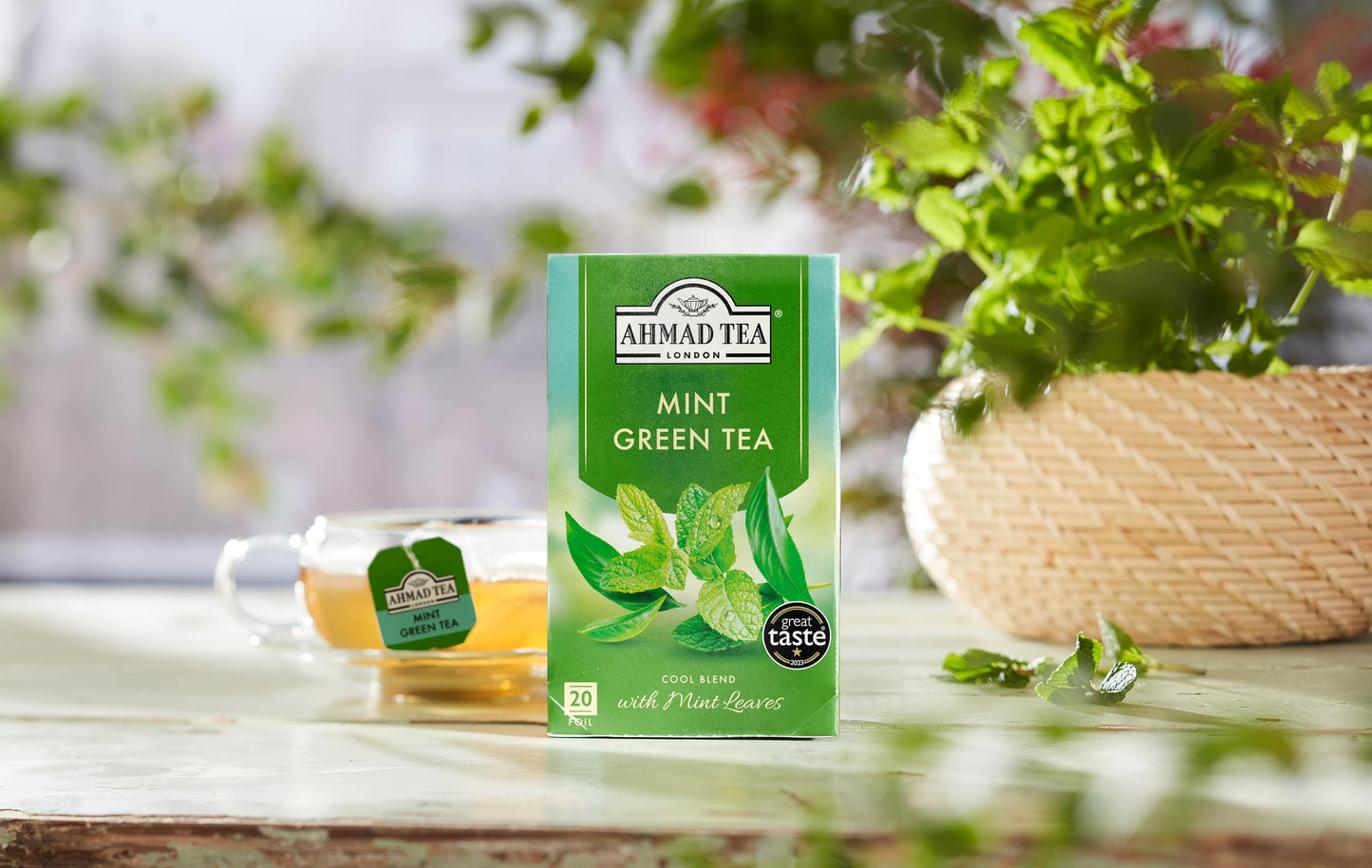 Ahmad Tea Mint Mystique Flavored Green Tea with Mint Leaves, 20-Count Boxes (Pack of 6)