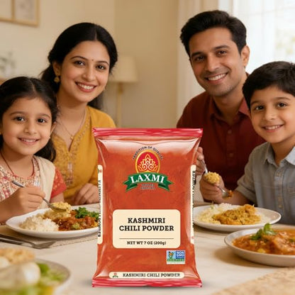 LAXMI Kashmiri Red Hot Chili Powder, South Asian Chilli Seasoning, 14 Oz