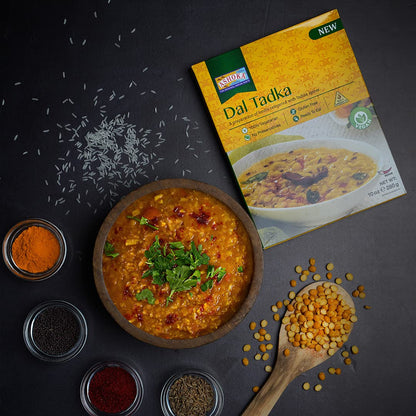 Ashoka Ready to Eat Indian Meals Since 1930, 100% Vegan Dal Tadka, All-Natural Traditionally Cooked Indian Food, Plant-Based, Gluten-Free, and with No Preservatives, 10 Ounce (Pack of 5)
